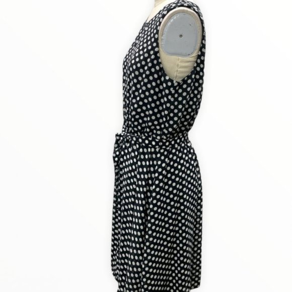 A-List | Navy & White Polka Dot Sleeveless Dress | Sz M - Picture 5 of 10
